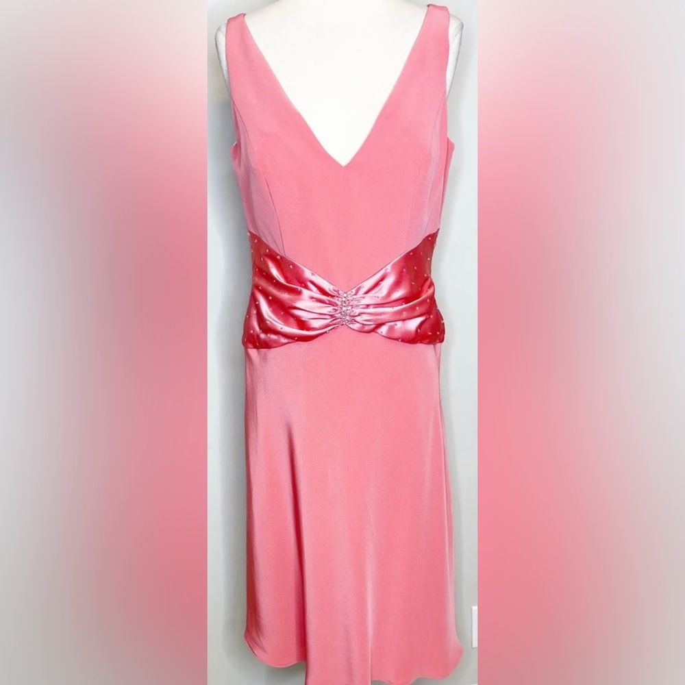 Vintage Size 12 Montage Occasions Formal Dress Coral Pink Beaded